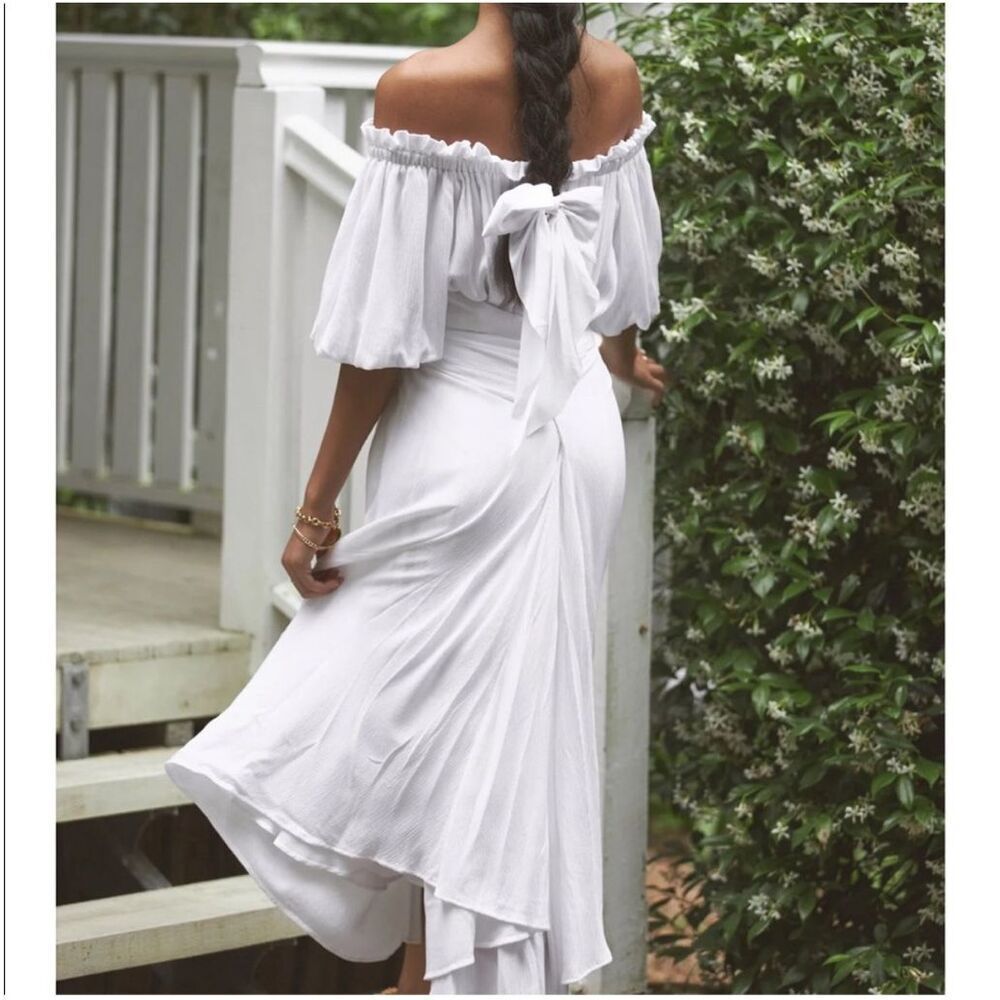 NWT Coven & Co White Milkmaid Dress Size XS Lagenlook Maternity - Picture 2 of 13